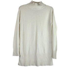 Talbots White Knit Pullover Mockneck Sweater